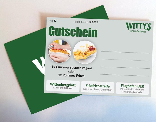 Geschenkgutschein Imbissbetriebe