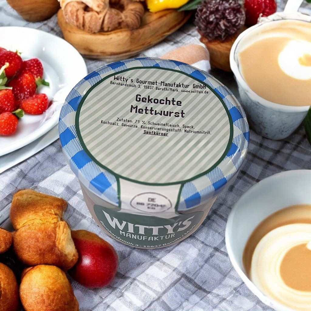 Gekochte Mettwurst im Glas